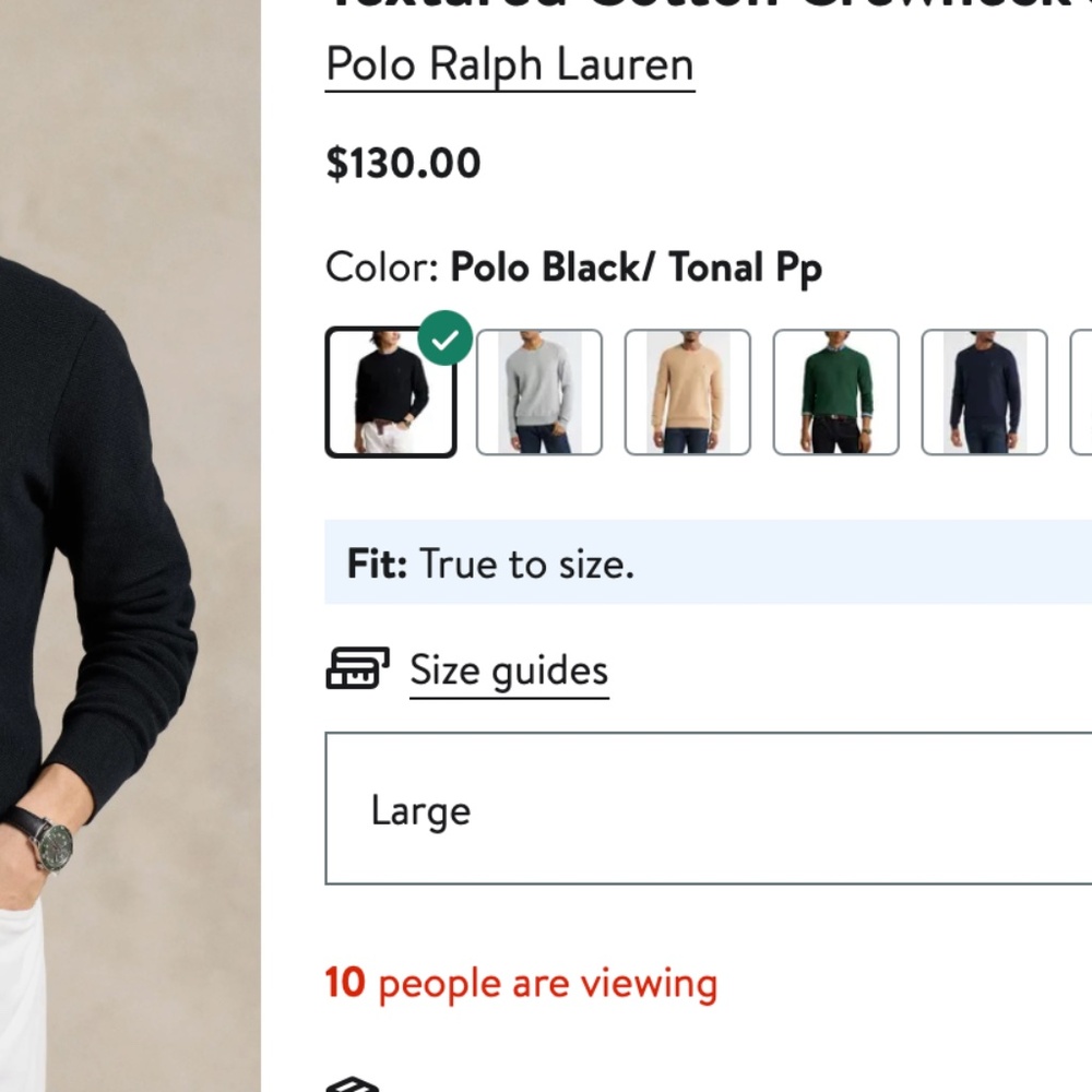Textured Cotton Crewneck Sweater